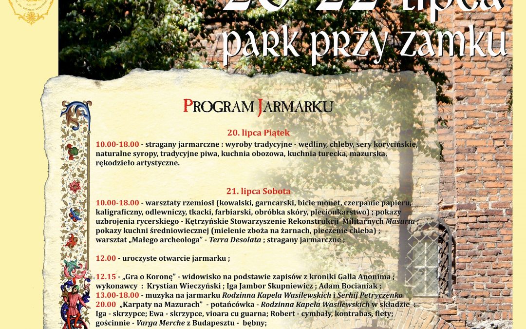 XIII Jarmark Średniowieczny na Św. Jakuba 20-22 lipca 2018 10:00